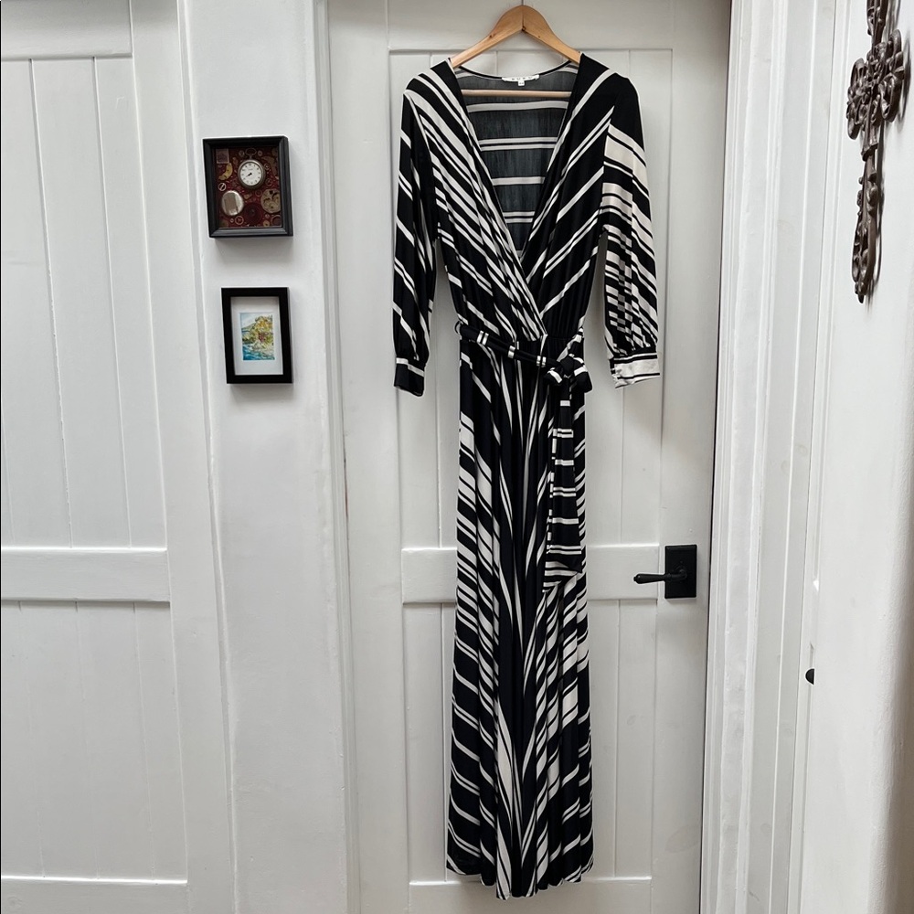 BURU Willodean Wrap Dress Black& White